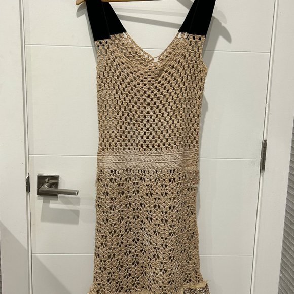 Prada Crochet and Embroidered Dress - Size 42 (US 10/12) - Gently Used - Picture 6 of 10